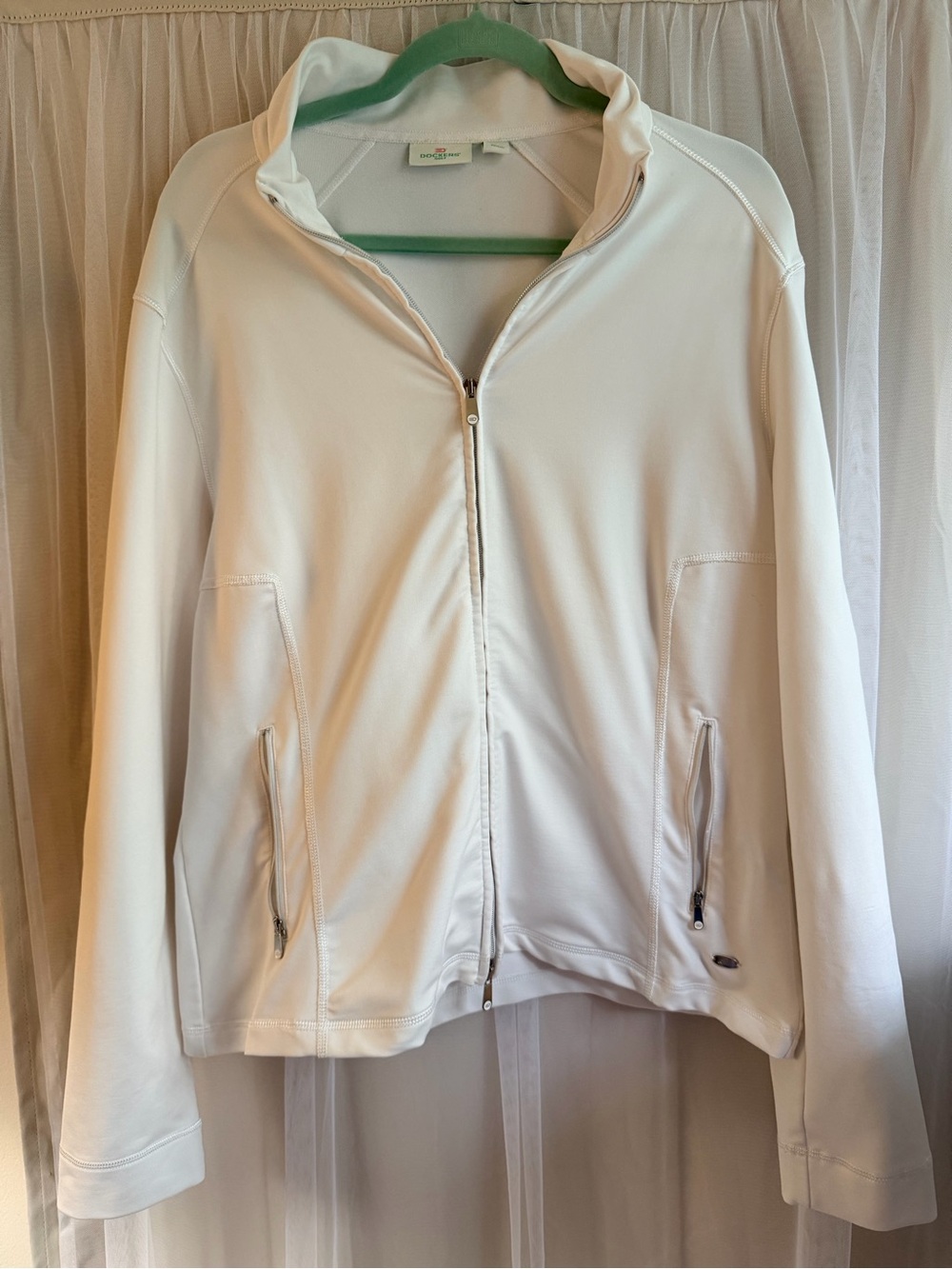Dockers White Full-Zip Golf/Tennis fall weight Jacket sz XL